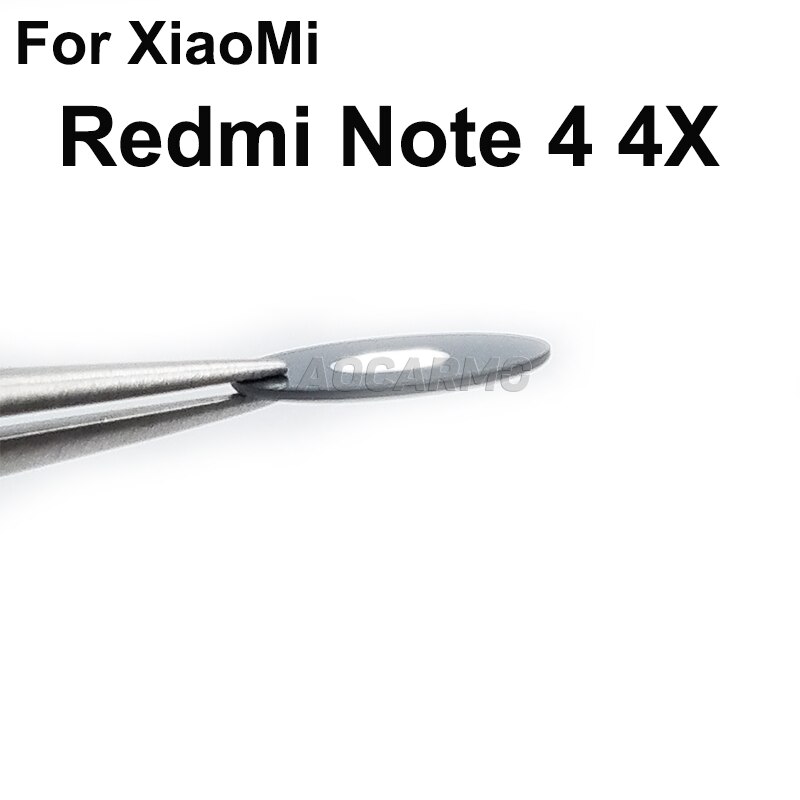 Aocarmo Rear Back Camera Lens Glass With Adhesive Sticker Replacement Part For XiaoMi Redmi Note 4 4X
