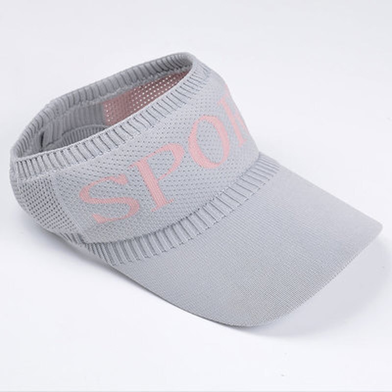 Summer Hat Outdoor Baseball Cap Sports Empty Top Hat Letter Breathable Lengthened Eaves Knitted Sun Hat Female Hat Women: 08