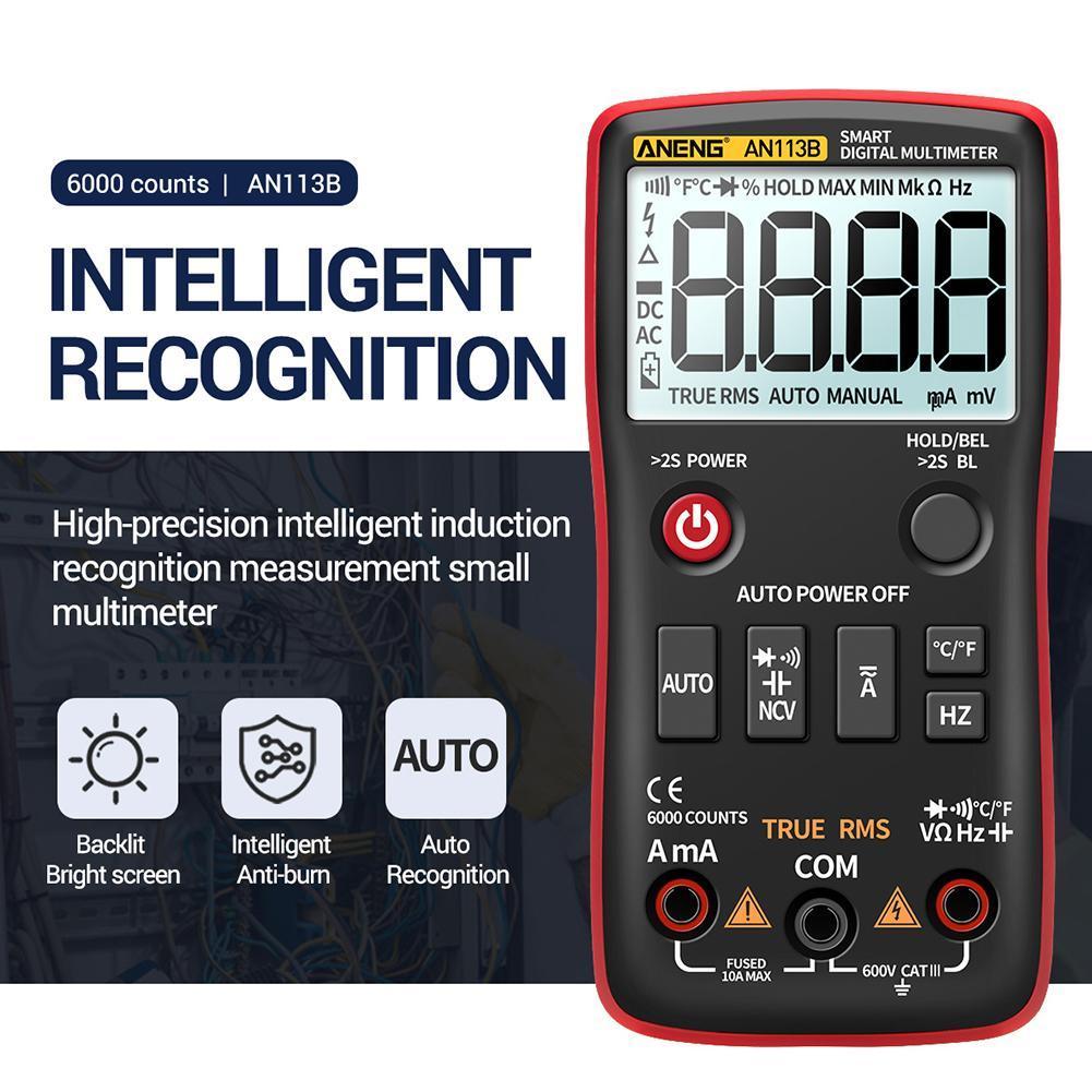 Digital Multimeter True RMS mit Temperatur Tester Spannung Auto AC/DC Transistor Profesional Multimeter Palette Meter Analog Z0G2