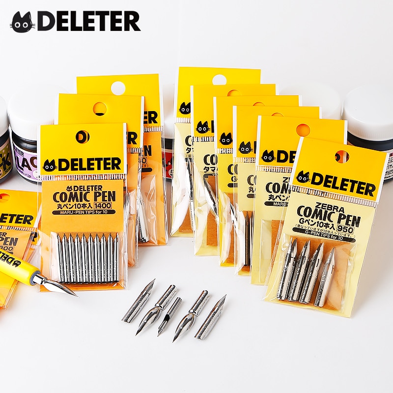 2PCS TOP Japan Deleter Sunlight / Zebra Series Comic D Tib Dip Pen Tib Nib Set