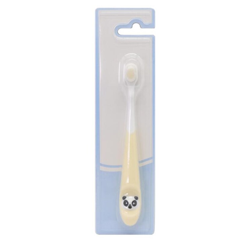 0-3 anni bambini spazzolino morbido spazzolino da denti per bambini cartone animato manico spazzolino cura orale spazzolino da denti bambini sani: Yellow