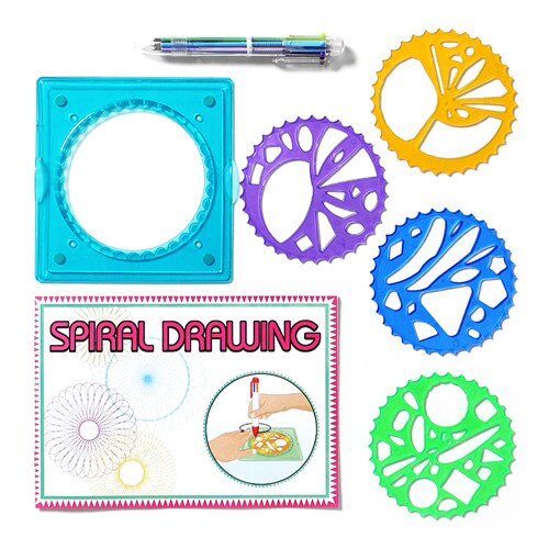 Spirograph Set 27Pcs Accessoires Coloring Game, Ontwerpen Grijpende Tandwielen & Wiel Met Kleurrijke Pen, diy Puzzel Speelgoed Voor Kind Volwassen: 5pcs set