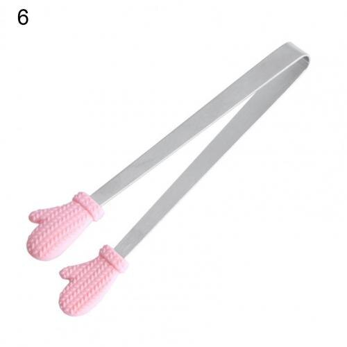 Food Clip Portable Cute Stainless Steel Mini Hand-Shaped Ice Cube Sugar Tong Kitchen Supplies Cake Shop Bread Clamp Gadget Clips: 6