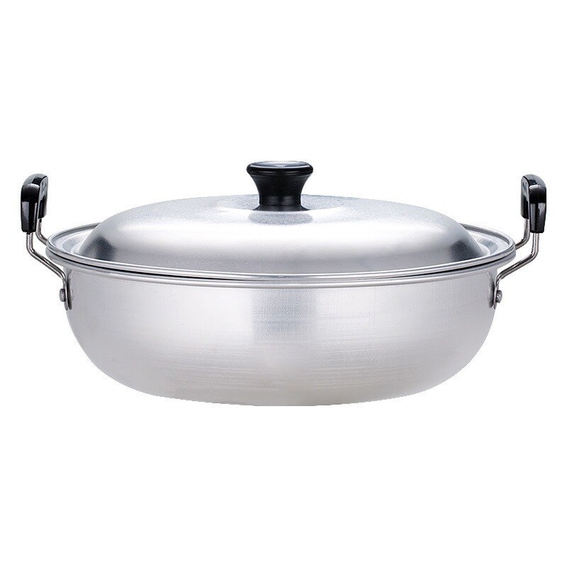 Korean old style small aluminum pot thickened soup pot double ears ramen stewpot noodle mini cooking household gas cooker