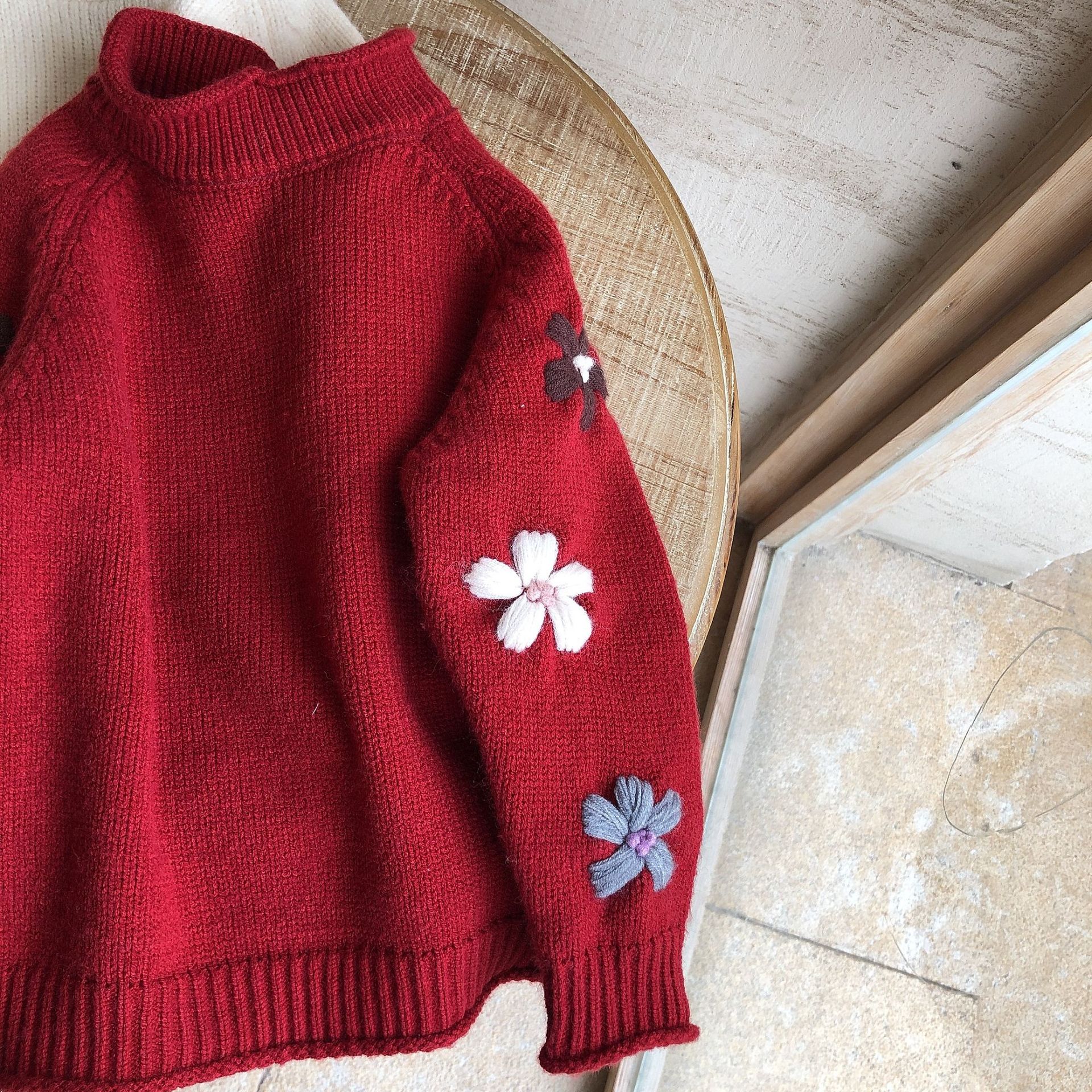 2020 nuovo Bambino di Inverno Delle Ragazze Lavorato A Maglia Pullover Maglie E Maglioni Stile Coreano Crochet Dolcevita Collare Magliette E Camicette Bambini Bambini Maglione Caldo