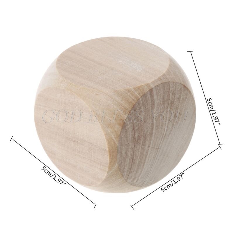 5Cm 6 Zijdig Blank Hout Dice Party Familie Diy Games Afdrukken Graveren Kid Speelgoed