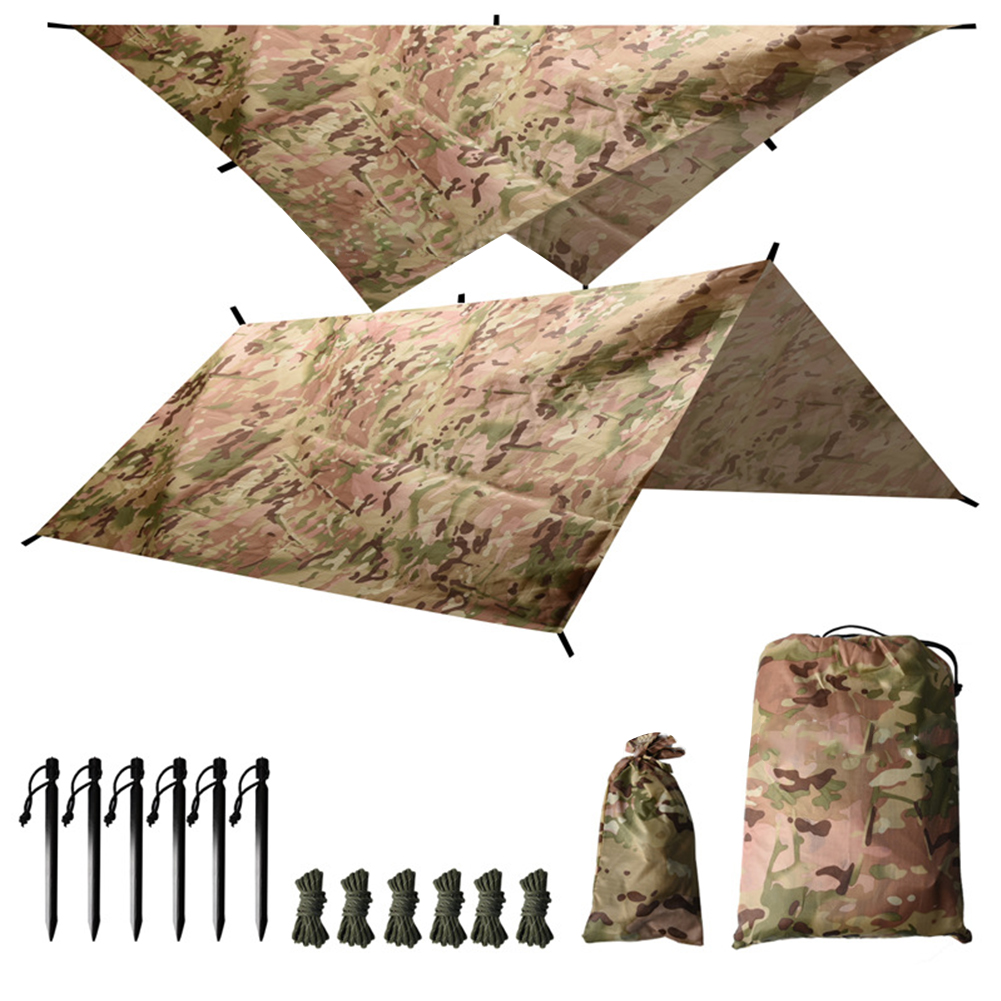 Outdoor tent parasol canopy camping tent windproof waterproof tourist awning tarpaulin awning mat forest hiking picnic accessories
