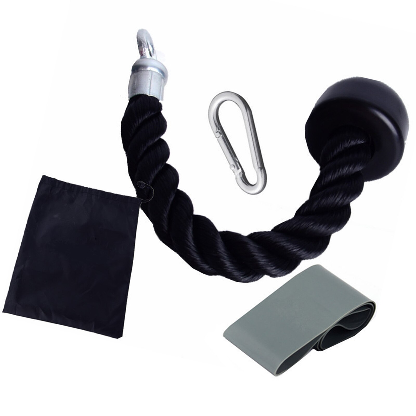 Single Grip Tricep Rope with Carabiner Triceps Rope Resistance Band for for Home Workout Training