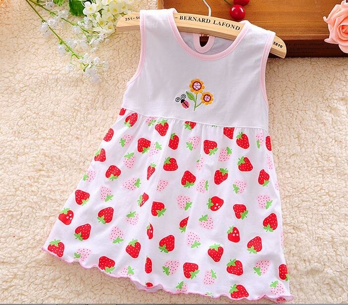 1-3 t vestido da menina do bebê sem mangas infantil meninas vestido de verão estilo princesa algodão roupas vestido de bebê meninas roupas