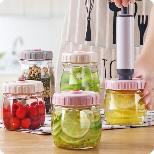 Organizador de dulces en frascos de vidrio herméticos y sellados al vacío, latas de refrigerio, recipiente de vidrio para granos, botellas para almacenar frutas secas con tapa