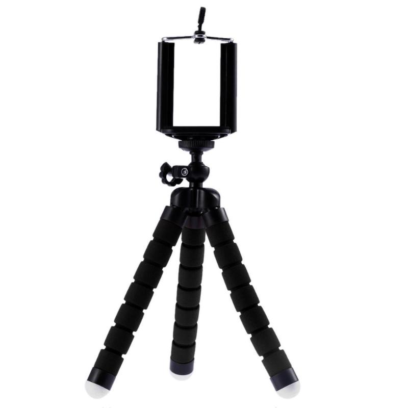 Mini bärbar flexibel svamp bläckfisk stativ telefon stativ kamerahållare fäste för iphone smartphone för gopro kamera: Svart