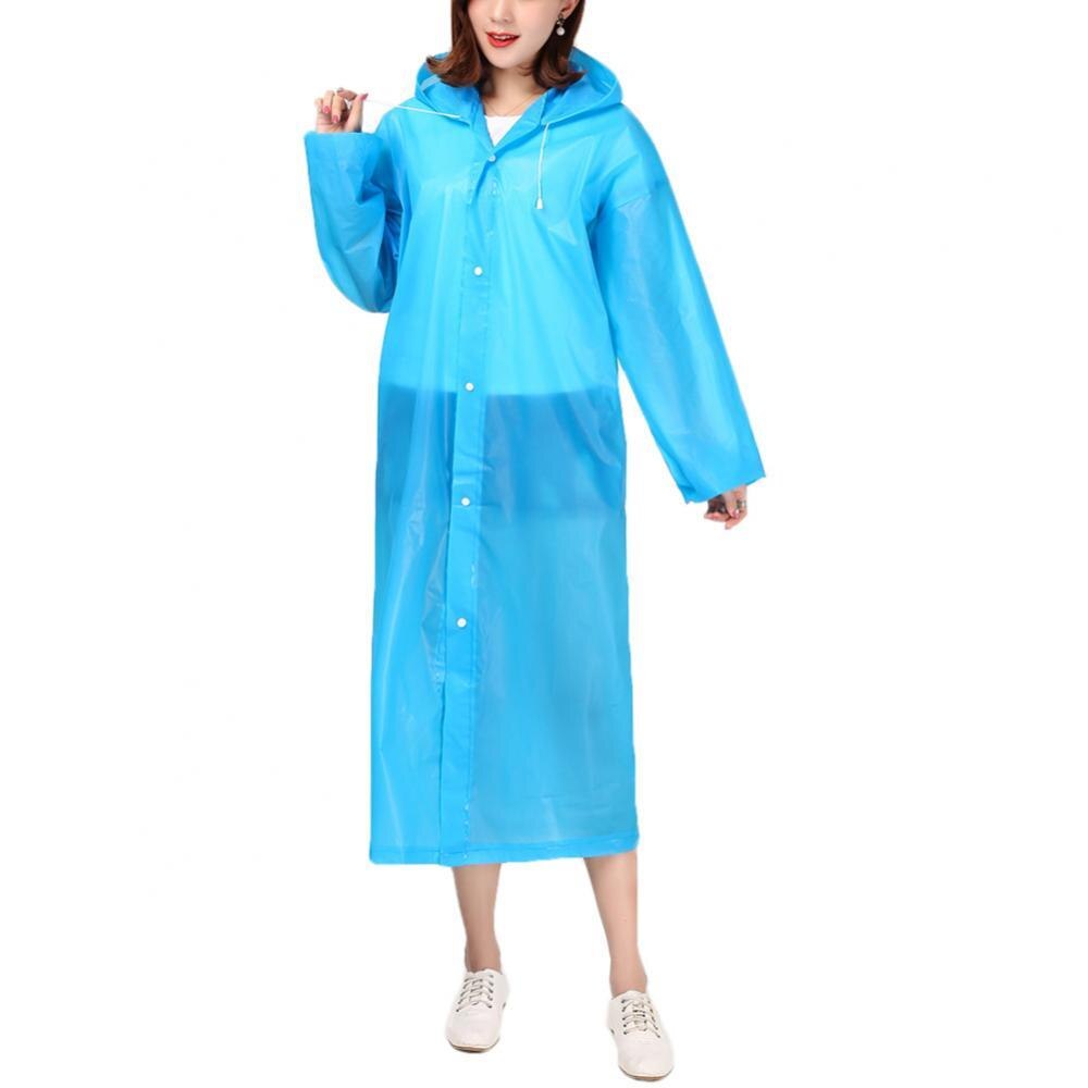 Reusable Unisex Raincoat Waterproof Rain Coat Women Men Hooded Poncho Rainwear Adults Rain Jacket chubasquero mujer плащ женский: Blue