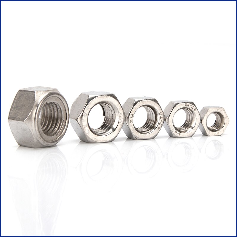 304 Stainless Steel Hex Lock Nut Self-locking Locknut Hexagon Head Locking Nut M3 M4 M5 M6 M8 M10 M12