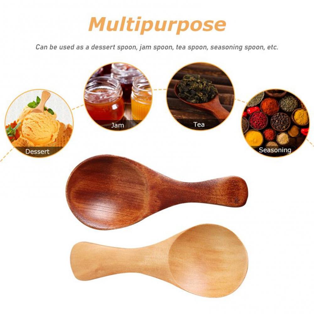 10Pcs Wooden Measuring Spoon Wooden Measuring Scale Spoon Scoop Coffee Beans Bar Kitchen Baking Tool