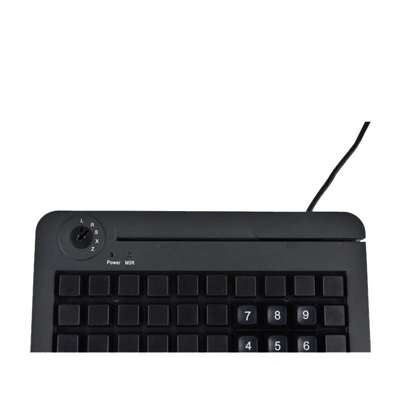 KB50 con 50 interruptores, todas las teclas se pueden programar con 255 caracteres, 6 segmentos, keylock electrónico, teclado POS