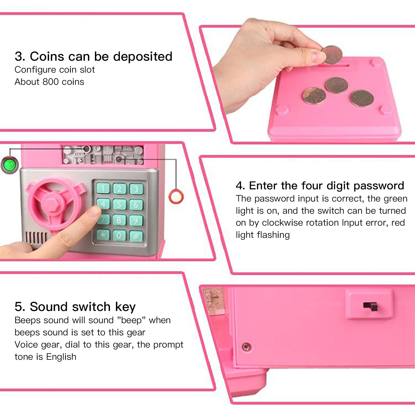 Strongbox Papier Geld Sparen Kasten Gemalte ATM ABS Sichere Automatische Bargeld-rollen Großen Kapazität Multifunktionale Schweinchen Bank