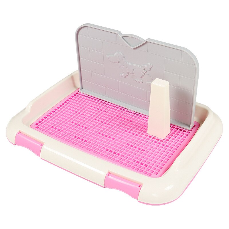 Pot de dressage pour chiens, bac à treillis, Portable, lavable, d&#39;intérieur, distributeur de excréments pour chiens, support de tampons, boîte à litière pour chats, fournitures pour animaux de compagnie: Pink