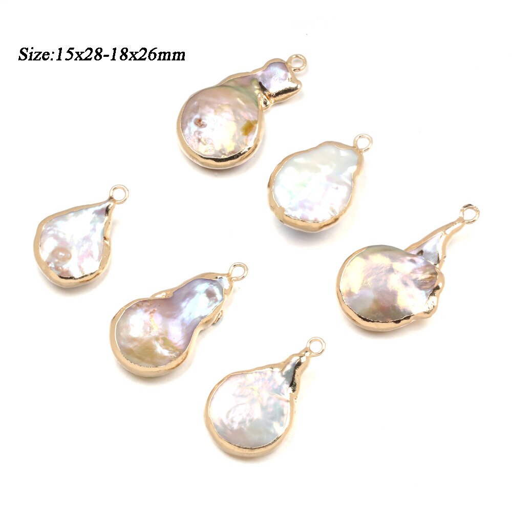 Natural Freshwater Pearl Pendants Charms Connector Pendants for Jewelry Making DIY Accessories Fit Necklaces Bracelet Earrings: 5