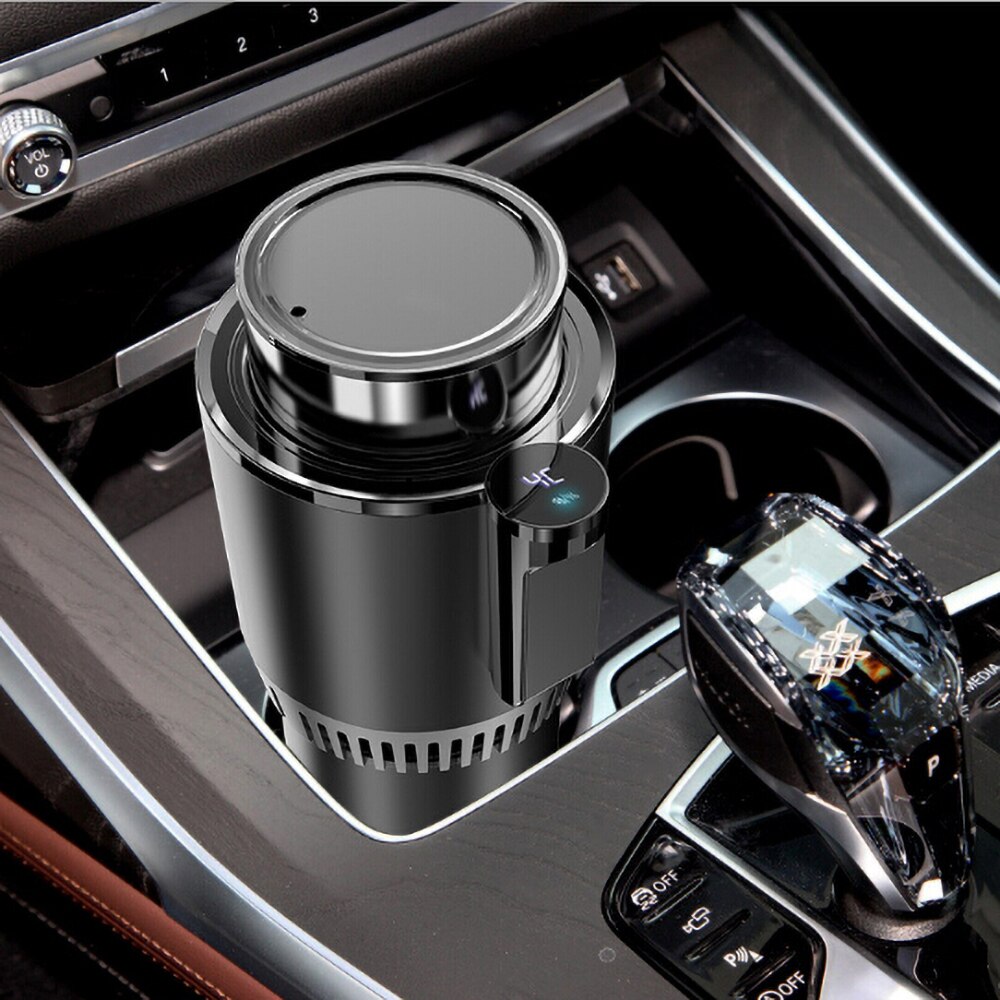 DC 12V 24V Car Heating and Cooling 2-in-1 Car Cup Warmer Cooler Smart Car Cup Mug Holder Tumbler Cooling Beverage Cans: Black