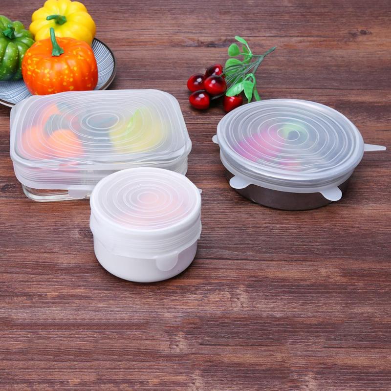 1PC Herbruikbare Stretch Siliconen Deksels Voedsel Wrap Bowl Pot Pan Cover Rubber Vers houden Deksel Voor Voedsel Kom pot Keuken Gadget