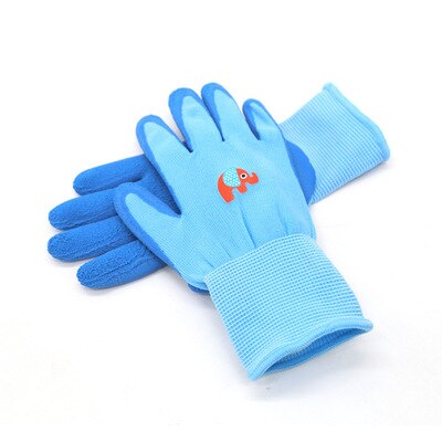 Children&#39;s Gloves Anti-Cutting Gloves Gardening Labor Weeding and Puncture-Proof Latex Garden Gloves One Pair Hands Protection: blue 10-13