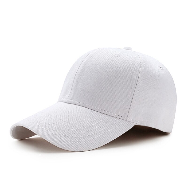 Adjustable Men's Baseball Caps Summer Plain Curved Sun Visor Hats Women Solid Color Caps Casquette Outdoor Accessories: White