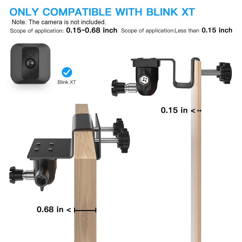 Gutter Mount Bracket Protective Adjustable Mount with Blink XT 1/4 Adapter for Blink XT Camera Mounting Bracket Outdoor Indoor