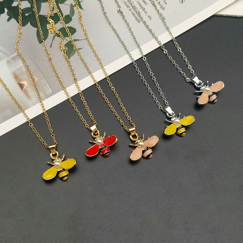 Bee Ketting Leuke Mode Meisje Vrouwen Ketting Gouden Zilveren Kleur Mooie Hanger Hals Sieraden
