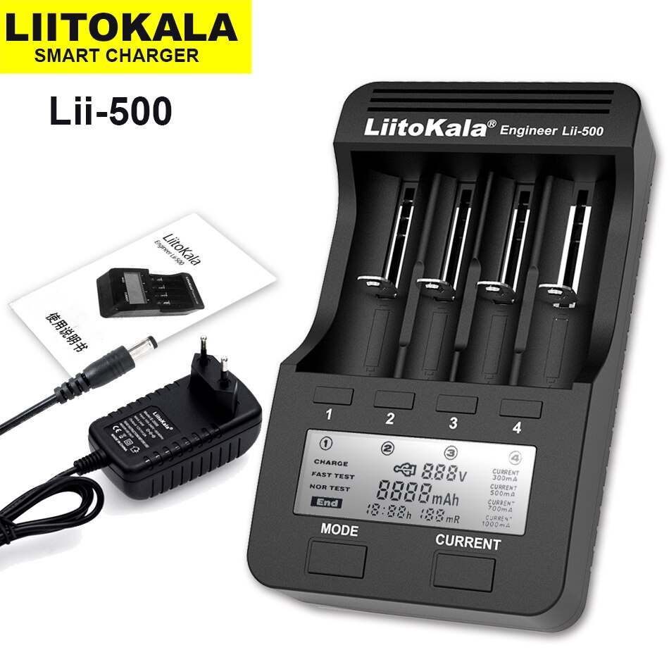 Liitokala Lii-M4S Lii-500 Lii-PD4 Lii-500S LCD 3.7V 18650 18350 18500 21700 20700 14500 26650 AA NiMH Lithium-Battery Charger