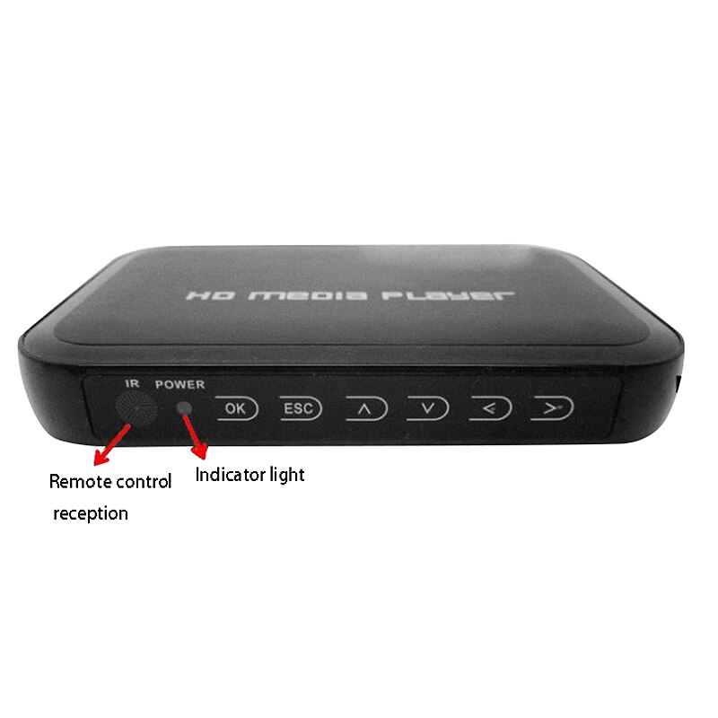 1080P H6W Portable Mini Full HD Media Center Multimedia Player Supports USB Host(US Plug)