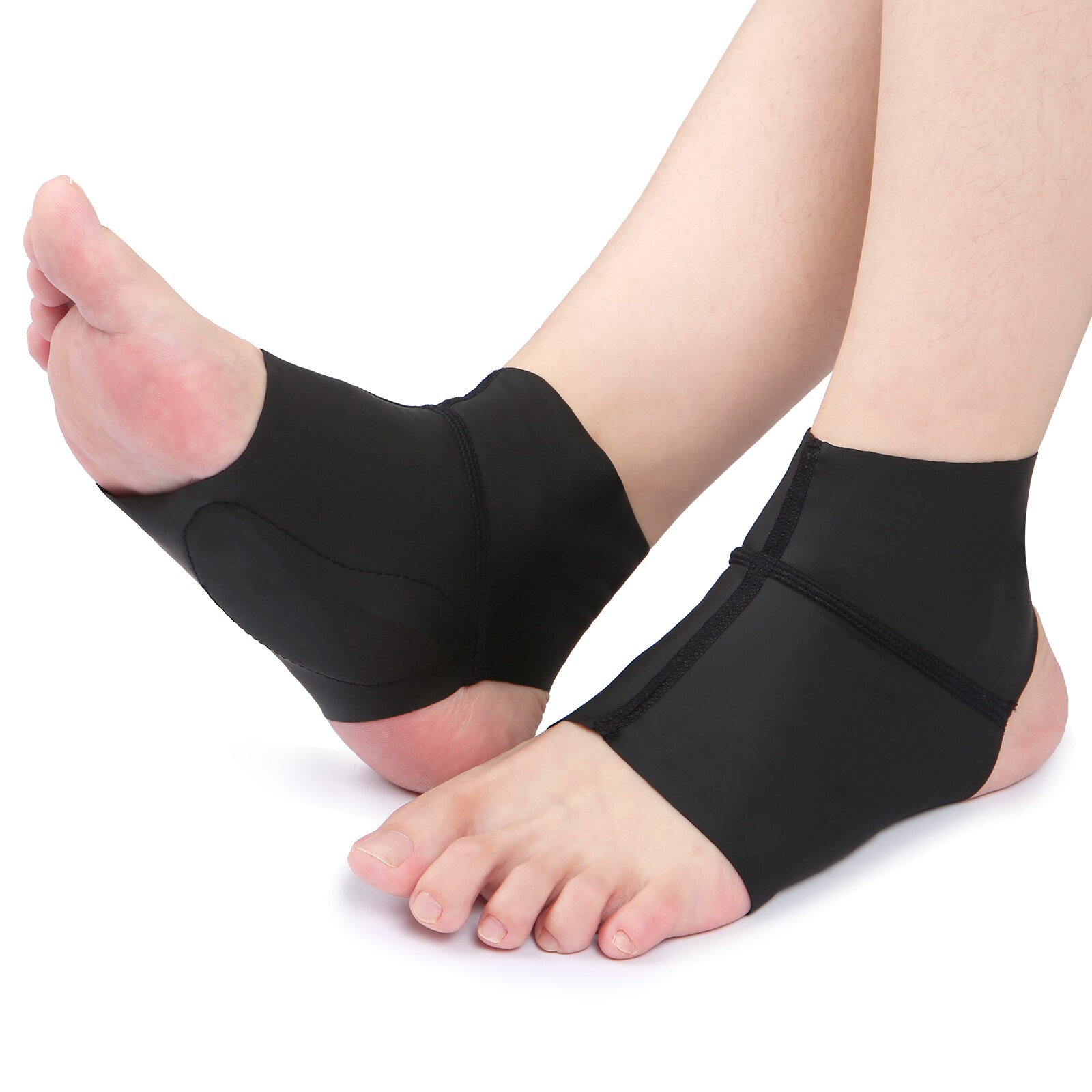 Calcetines planos de compresión con soporte para ARCO, protectores de tobillo con plantillas de Gel, cojín para aliviar el dolor en el arco del tobillo, 1 par