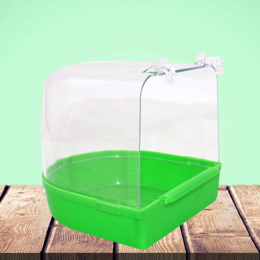 Caged Bird Bath Multi Cage Bird Bath Covered for Small Brids Canary Budgies Parrot (Random Color)
