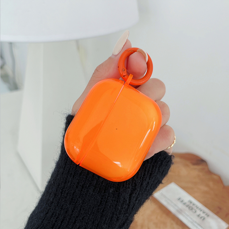 Funda fluorescente para auriculares de Color caramelo para Apple AirPods Pro 3 Air Pods 4 2 1 funda protectora transparente de TPU suave y transparente: S / Oro
