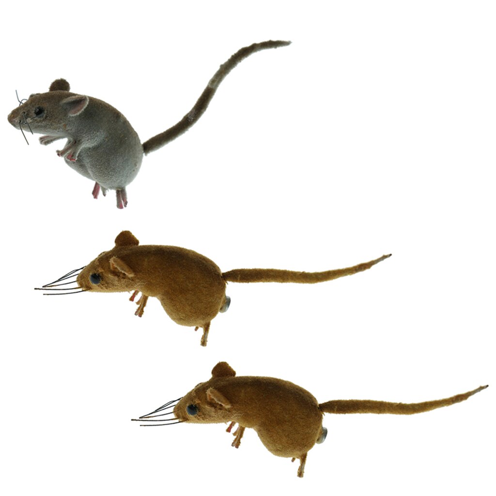 3x Prop Toy Mice Clay Mouse Model Fridge Magnet Animal Figure Home Garden Art Craft Ornament Decoration