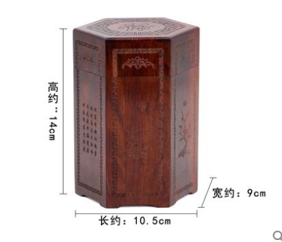 Thee blikken houten deksel houten mahonie handgemaakt antiek pruim orchidee bamboe massief hout chinees klassiek retro 100 g: 3