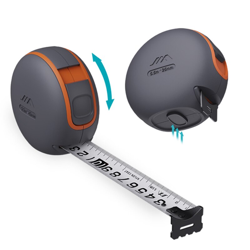 Youpin JIMI HOME Maßband, beschichtetes Maßband, 5,5 m/3,5 m, automatische Selbstverriegelung mit Bremsknopf, verschleißfestes Stahlmaßband