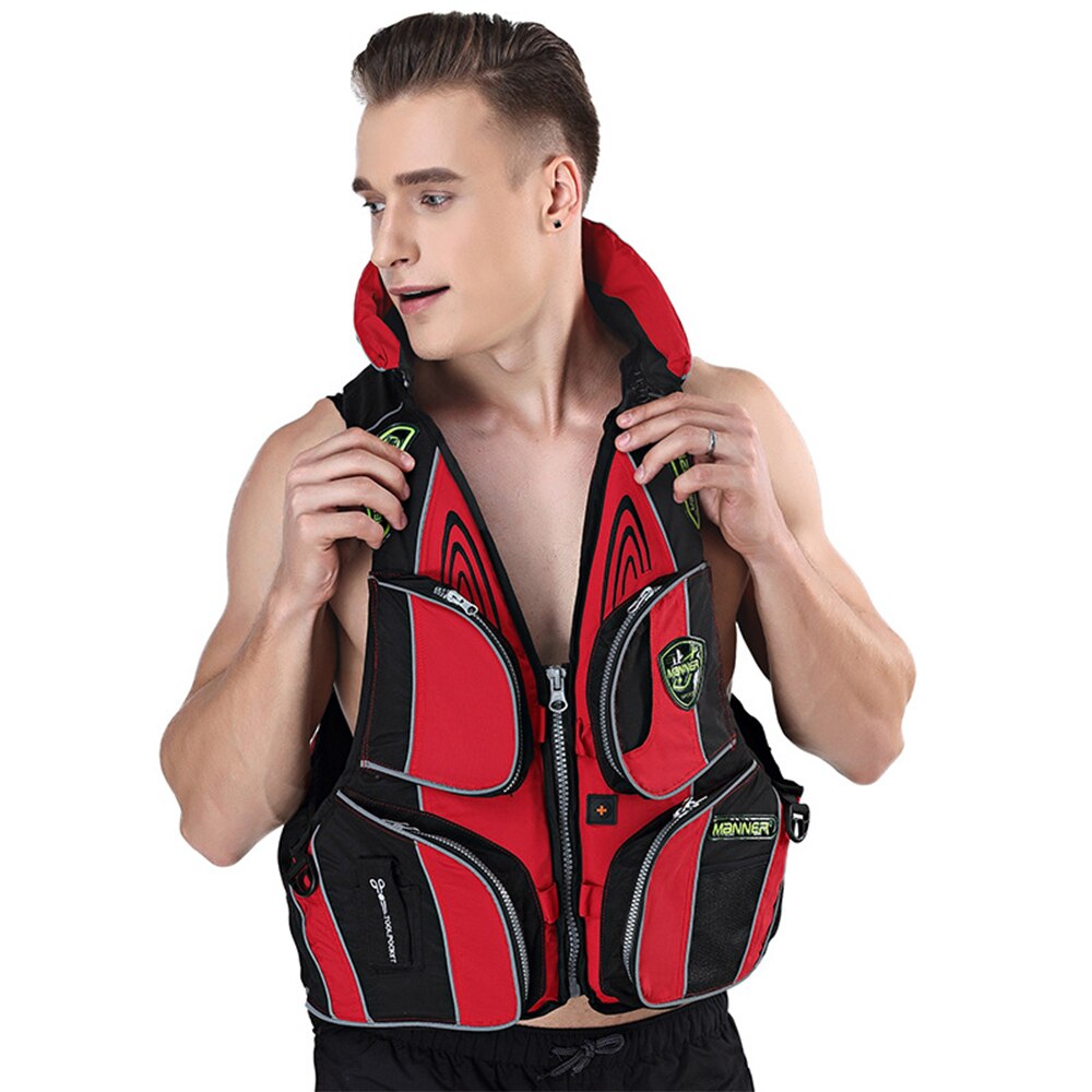 Chaleco salvavidas ligero multibolsillo para pesca y natación, salvavidas para adultos, de alta flotabilidad, Kayak a la deriva,