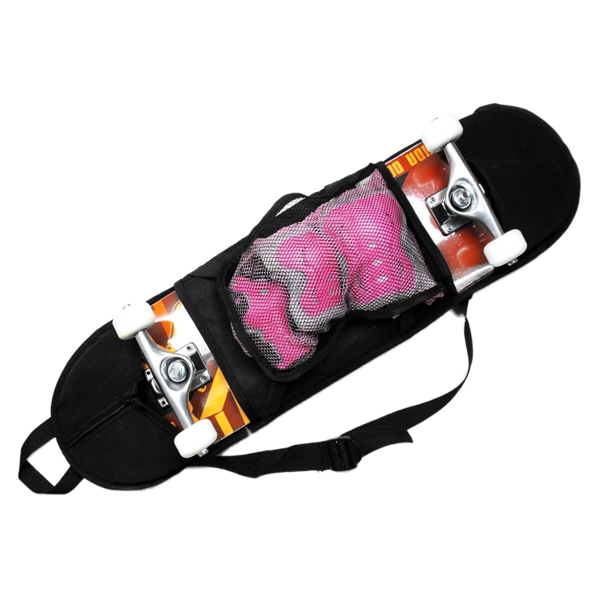 Skateboardtas schouderriem houder doorzichtig gaasvak universele holle reistas