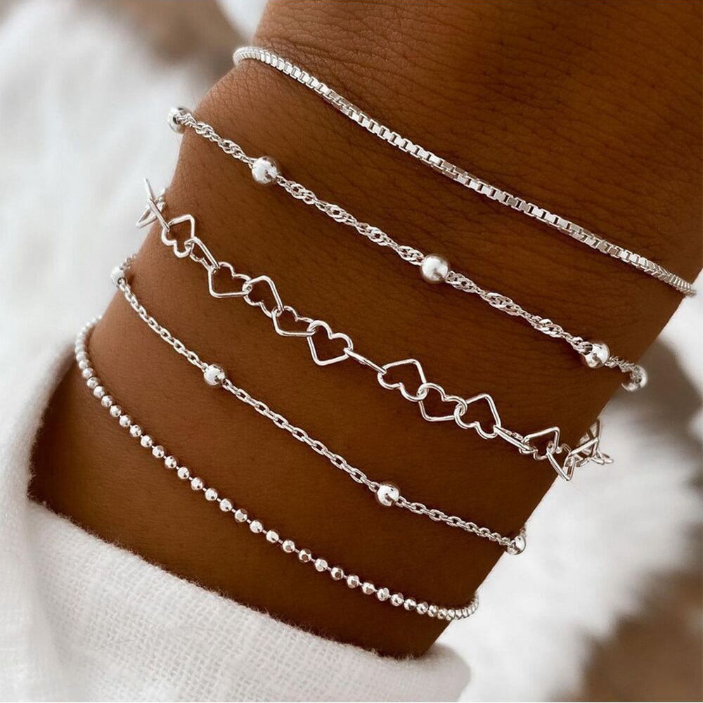 11 unids/set de pulseras de cadena giratoria bohemias para mujer, pulsera de eslabones cubanos ajustable de Color dorado Punk Vintage, de joyería de