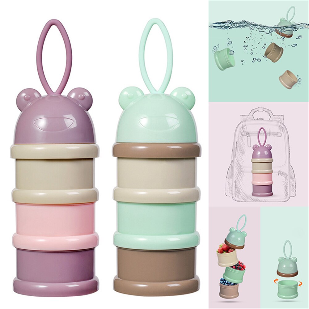Dispenser för modersmjölksersättning för småbarnssnacks utomhus 3- lagers stapelbar matbehållare bärbar och hållbar