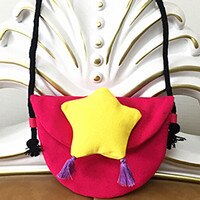 Kwastje handtas mooie baby meisjes mini messenger bag schattige pluche cartoon kinderen baby kleine portemonnees kinderen handtassen moeten tas: Gele ster