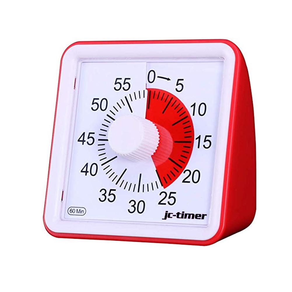 60 Minute Countdown Clock Visual Timer Silent Time Management Tool for Classroom Conference Countdown for Children and Adults: Red