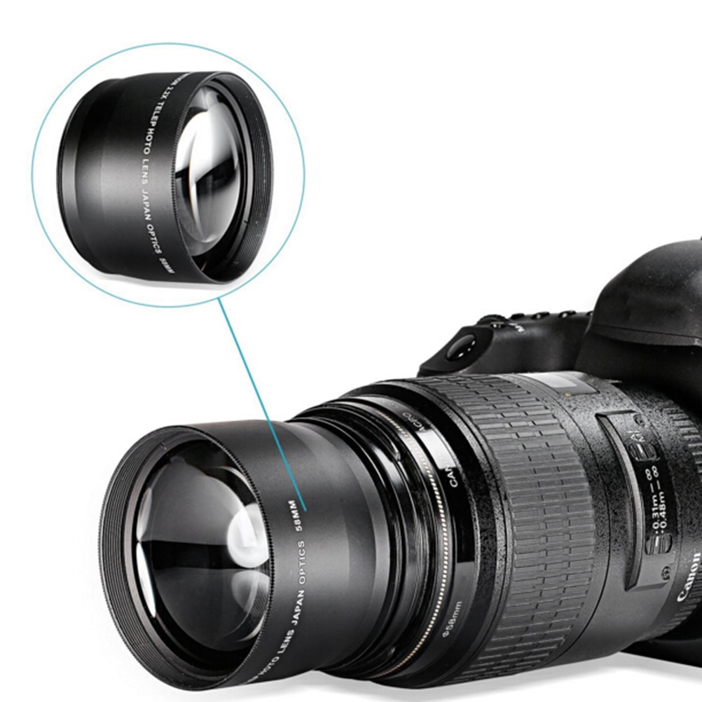 2X Hd Groothoek Lens Close-Up Gedeelte Lens 58Mm Geen Vervorming Digitale High Definition Voor Nikon/canon Dslr Camera
