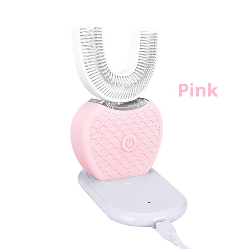 V Weiß Automatische Elektrische Zahnbürste 360 Grad Ultraschall Vibration Elektrische Zähne Pinsel Zähne Bleichen Schönheit Instrument: Rosa