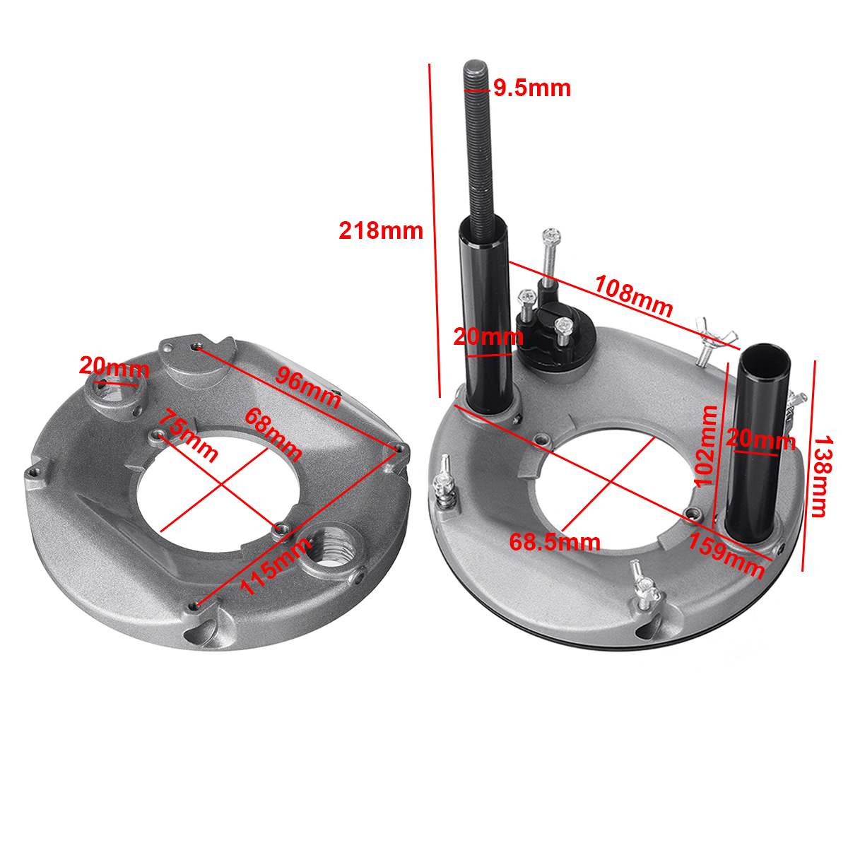 Metal Woodworking Trimmer Router Base Complete Assembly Replacement for Makita 3612 3612BR 3612C 612 Series Drillpro Tool
