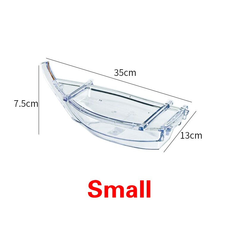 Acrylic sushi boat sashimi ice tray Japanese and Korean cuisine sushi fruit plate seafood sashimi platter tray salmon ice tray: 35x13xH7.5cm