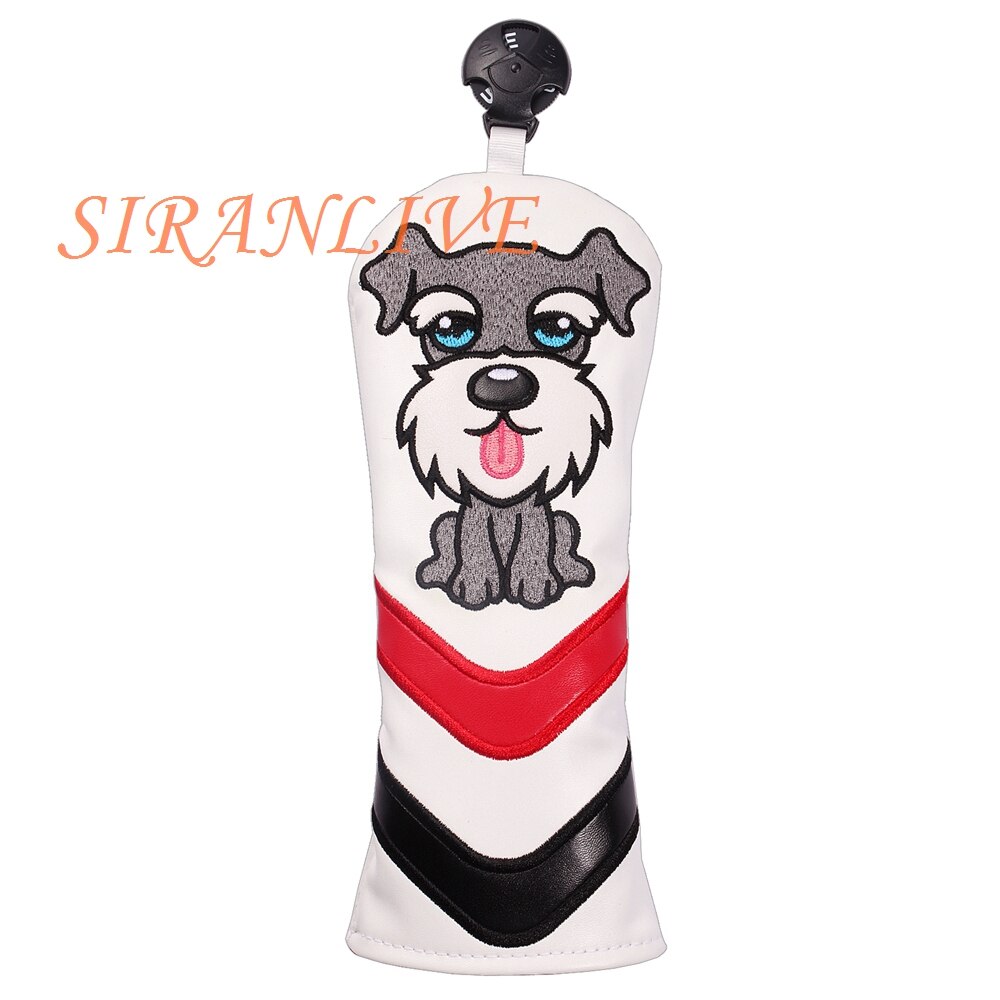 Golf Club Head Covers for Driver Cover Fairway Cover Hybrid Cover PU Leather Headcover Cute Dog