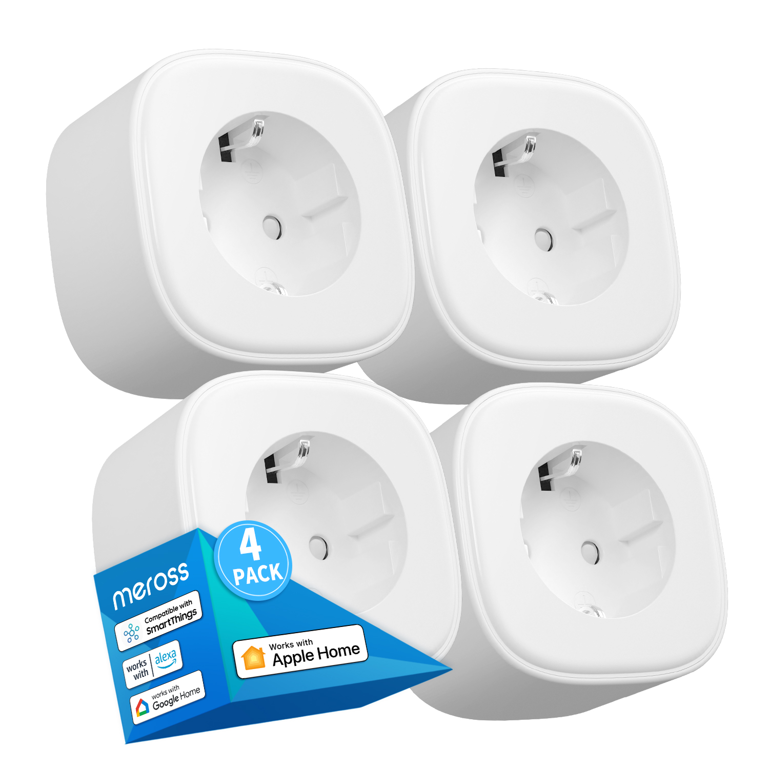 Meross 16A HomeKit enchufe inteligente con Monitor de energía enchufe WiFi UE Control remoto por voz compatible con asistente de Google Alexa SmartThings: Tipo 18