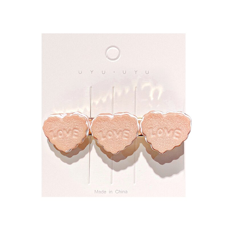 1Pc Eenvoudige Biscuit Haarspeld Vrouwelijke Netto Rode Beer Biscuit Haarspeld Clip Cookie Cartoon Eendenbek Clip Haarspelden Hair Styling Tool: 02