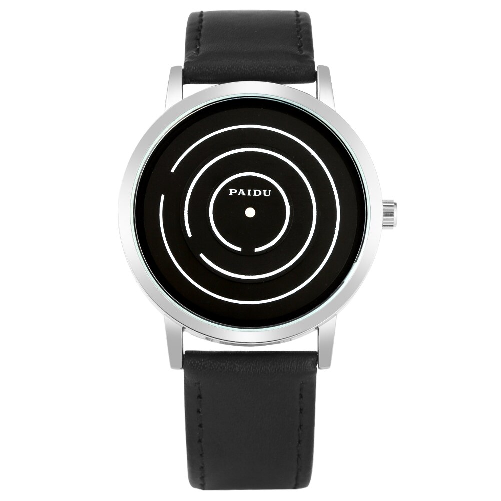 Sport polshorloge coole draaitafel wijzerplaat casual horloges pu leren band quartz dames eenvoudig heren relogio: Default Title